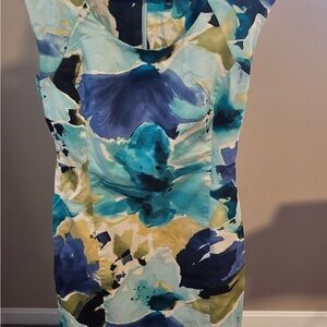 Apt. 9 Blue and Green Floral Midi Dress